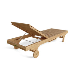 Anderson Teak sun lounger set in nine designer colors, luxury outdoor patio sunbed with teak frame for garden lounging.