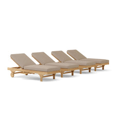 Anderson Teak sun lounger set with multiple designer color options, luxurious outdoor teak sunbed for garden or patio lounging.