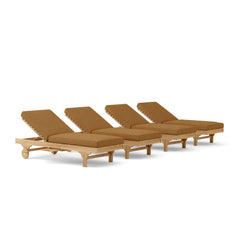 Anderson Teak luxury outdoor sun lounger set in nine designer colors, made from A-grade teak for garden and patio relaxation.