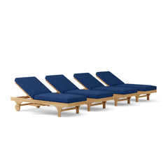 Sun lounger set by Anderson Teak in nine designer colors, outdoor teak sunbed for garden lounging and relaxation.