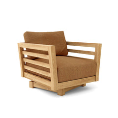 Anderson Teak Cordoba deep seating swivel armchair in navy canvas, outdoor patio and garden furniture, 9 designer color options