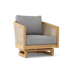 Catania swivel chair by Anderson Teak in nine designer colors, featuring a modern design with a comfortable, rotating seat.