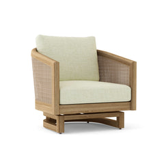 Anderson Teak Catania Swivel Chair in teak wood with colorful cushion, outdoor deep seating for patio and garden, nine designer colors.