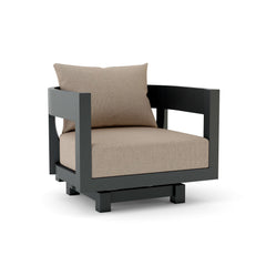 Anderson Teak Coronado aluminum swivel armchair with deep outdoor seating, available in nine designer colors for patio and garden.
