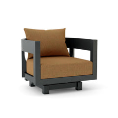Anderson Teak Coronado Aluminum Swivel Armchair in deep seating style with vibrant designer color options for outdoor patio and garden.