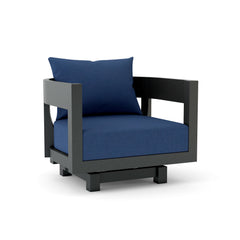 Anderson Teak Coronado Aluminum Swivel Armchair in Pomegranate with 9 designer color options, outdoor deep seating for patio and garden.