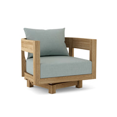 Anderson Teak Coronado A-Grade Teak Swivel Armchair for outdoor patio, deep seating, in cast pomegranate color with 9 designer options