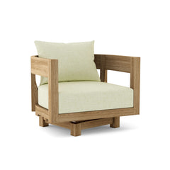 Anderson Teak Coronado A-Grade Teak Swivel Armchair with deep seating in cast pomegranate, available in 9 designer colors.