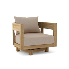 Anderson Teak Coronado A-Grade Teak Swivel Armchair in Pomegranate, outdoor deep seating, 9 designer colors, patio and garden use.