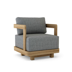 Anderson Teak Granada Swivel Armchair in cast pomegranate with deep seating, outdoor patio chair in vibrant designer color.