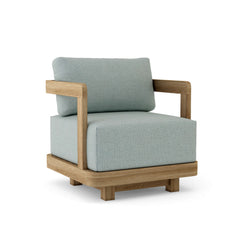 Anderson Teak Granada Swivel Armchair in cast pomegranate, outdoor deep seating with modern design and nine color options.
