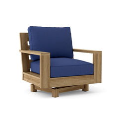 Anderson Teak Madera Swivel Armchair in cast pomegranate, outdoor deep seating, available in 9 designer colors for patio and garden.