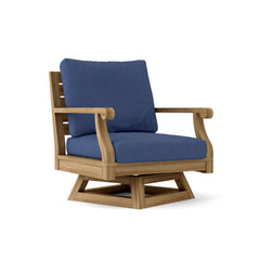 Colorful Riviera swivel armchair by Anderson Teak featuring a sleek design and 360-degree rotation in nine stylish designer colors.