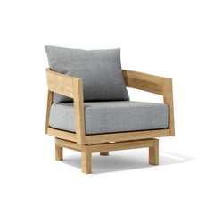 Anderson Teak Toscana Swivel Lounge Chair in cast pomegranate, outdoor teak chair with 9 designer colors, patio and garden use.