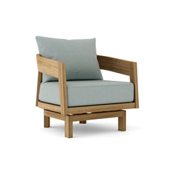 Anderson Teak Toscana Swivel Lounge Chair in cast pomegranate, outdoor teak chair with swivel base, available in 9 designer colors.