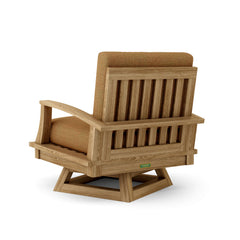 Anderson Teak Brianna Swivel Armchair for outdoor patio and garden, deep seating with a stylish, comfortable design.