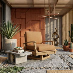 Anderson Teak Brianna Swivel Armchair, outdoor deep seating chair with swivel base for patio and garden relaxation.