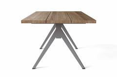 Alura dining table by Anderson Teak featuring a sleek wooden design, perfect for modern dining rooms and outdoor patios.