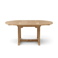 Anderson Teak Bahama 71-inch oval extension table with extra thick wood, showcasing a durable, elegant outdoor teak table design.