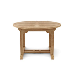 Anderson Teak Bahama 71-inch oval extension table with extra thick teak wood, showcasing a sturdy, elegant outdoor dining table.