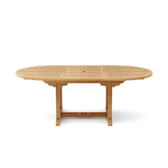 Anderson Teak Bahama 87-inch oval extension table with extra thick tabletop, perfect for outdoor dining and gatherings.