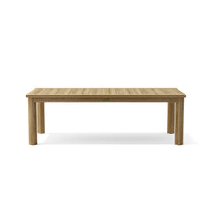 Rectangular dining table in teak wood with clean lines, designed by Anderson Teak for elegant dining room decor.