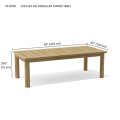 Rectangular Chelsea dining table by Anderson Teak with a wooden tabletop and sturdy legs, suitable for modern dining spaces.