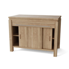 Fairmont cabinet by Anderson Teak, a stylish wooden storage table with a natural finish and sleek design.
