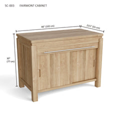 Fairmont cabinet by Anderson Teak, a stylish wooden storage table with sleek design and natural teak finish.