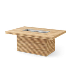 Anderson Teak Louvre rectangular fireplace table with teak wood finish and sturdy design for outdoor use