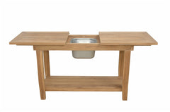 Nautilus console table by Anderson Teak featuring sleek design, wooden finish, and sturdy construction for stylish home decor.