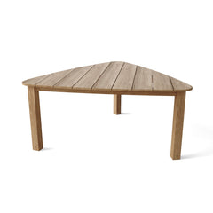 Padua Triangle Table by Anderson Teak featuring a sleek wooden design, perfect for outdoor or indoor seating areas.