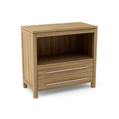 Anderson Teak Palermo cabinet table with sleek wooden design and natural finish, showcasing elegant craftsmanship.