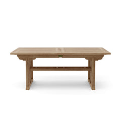 Anderson Teak Sahara 106-inch rectangular outdoor dining table with double extension, crafted from A-grade teak for patios.