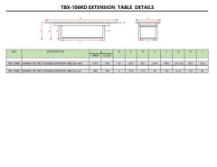 Sahara 106-inch rectangular double extension table by Anderson Teak, showcasing a polished teak wood surface and sturdy legs.
