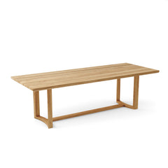 Anderson Teak Toscana dining table made of solid teak wood, outdoor luxury table for patio, with a rectangular top and sturdy legs.
