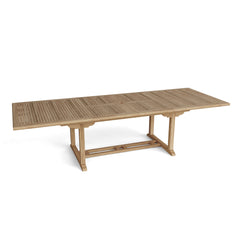 Anderson Teak Valencia 117-inch rectangular luxury outdoor dining table with double extension in A-grade teak for patio seating