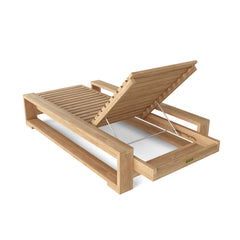Capistrano Sun Lounger by Anderson Teak, a stylish outdoor sunbed available in 9 designer colors with sleek teak design.