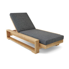 Capistrano Sun Lounger by Anderson Teak in 9 designer colors, showcasing a modern outdoor sunbed with sleek teak finish.
