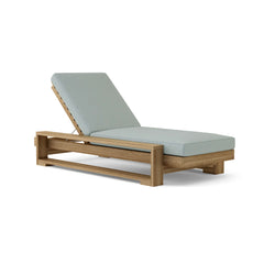Capistrano Sun Lounger by Anderson Teak in one of nine designer colors, featuring a modern outdoor sunbed design.