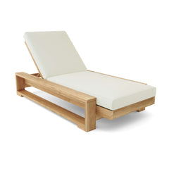 Capistrano Sun Lounger by Anderson Teak in 9 designer colors, featuring a stylish sunbed design for outdoor relaxation.