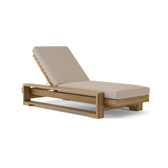 Capistrano Sun Lounger by Anderson Teak in A-grade teak wood, luxury outdoor sunbed with nine designer color options.