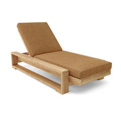 Capistrano Sun Lounger by Anderson Teak, A-Grade teak wood outdoor sunbed with 9 designer color options for garden lounging.