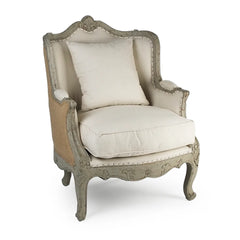 Adele Love Seat accent chair by Zentique featuring elegant oak wood frame and plush cushioned seat for stylish living rooms.