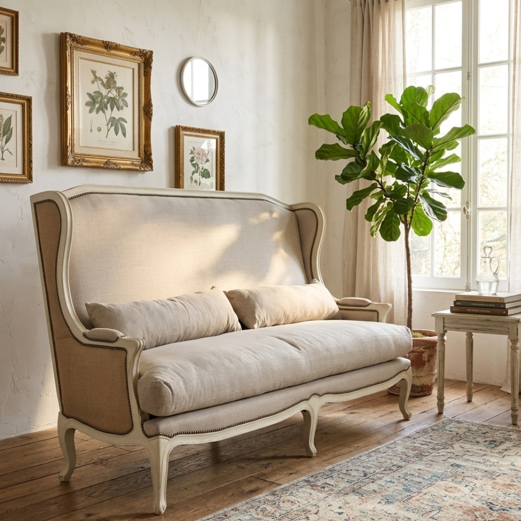 Benton Sofa | Carved Oak, Velvet Indoor Sofa For Elegant Living Room| By Zentique