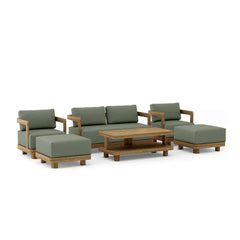 Anderson Teak SET-902 6-piece Granada deep seating outdoor sofa set with teak finish for garden patio lounge seating.