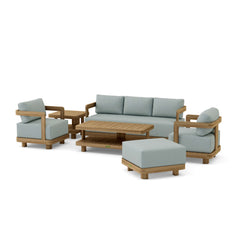 Anderson Teak SET-901 6-piece Granada deep seating outdoor sofa set with plush cushions in various designer colors.
