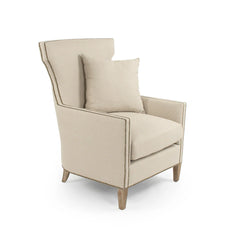 Zentique Aldrich Club Chair with plush upholstery and wooden legs, stylish accent chair for living room or lounge area.