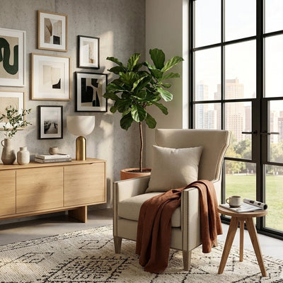 Aldrich club accent chair by Zentique featuring plush upholstery and wooden legs, ideal for stylish living room seating.