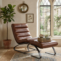 Lavello accent chair and stool set by Zentique, featuring elegant design and comfortable seating in stylish upholstery.